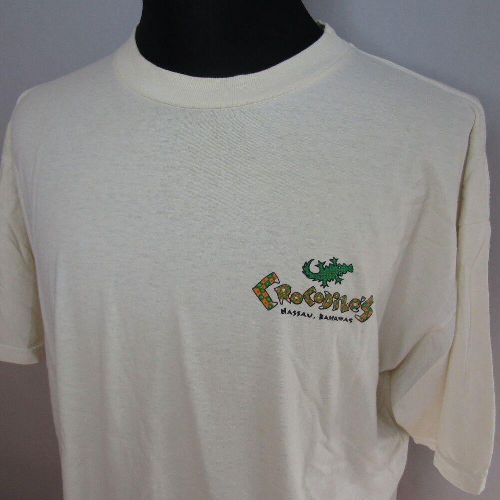 Crocodiles Waterfront Bar Grill Nassau Bahamas Souvenir COTTON PARK XL T-Shirt